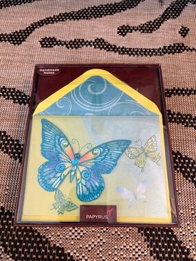 🆕Papyrus Handmade Glitter Butterfly Stationery Set